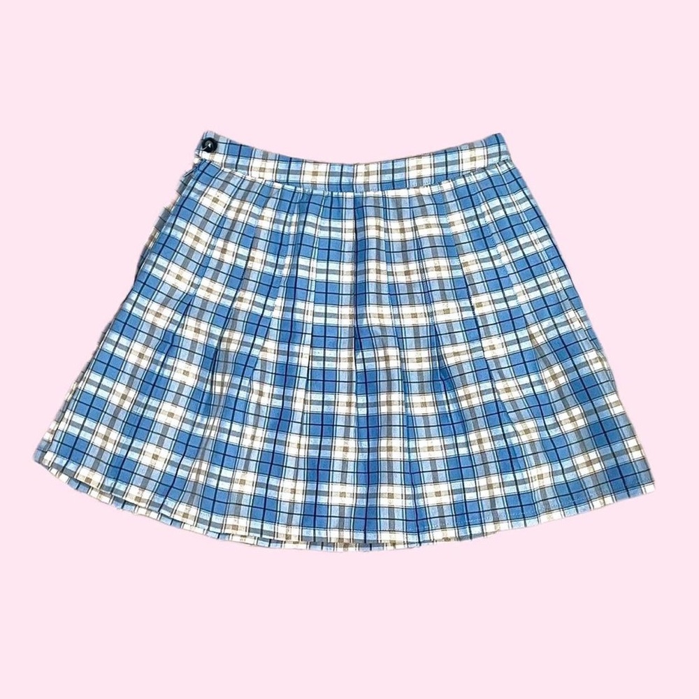 🫐 Urban Outfitters Blue Plaid Pleated Skirt 🧊